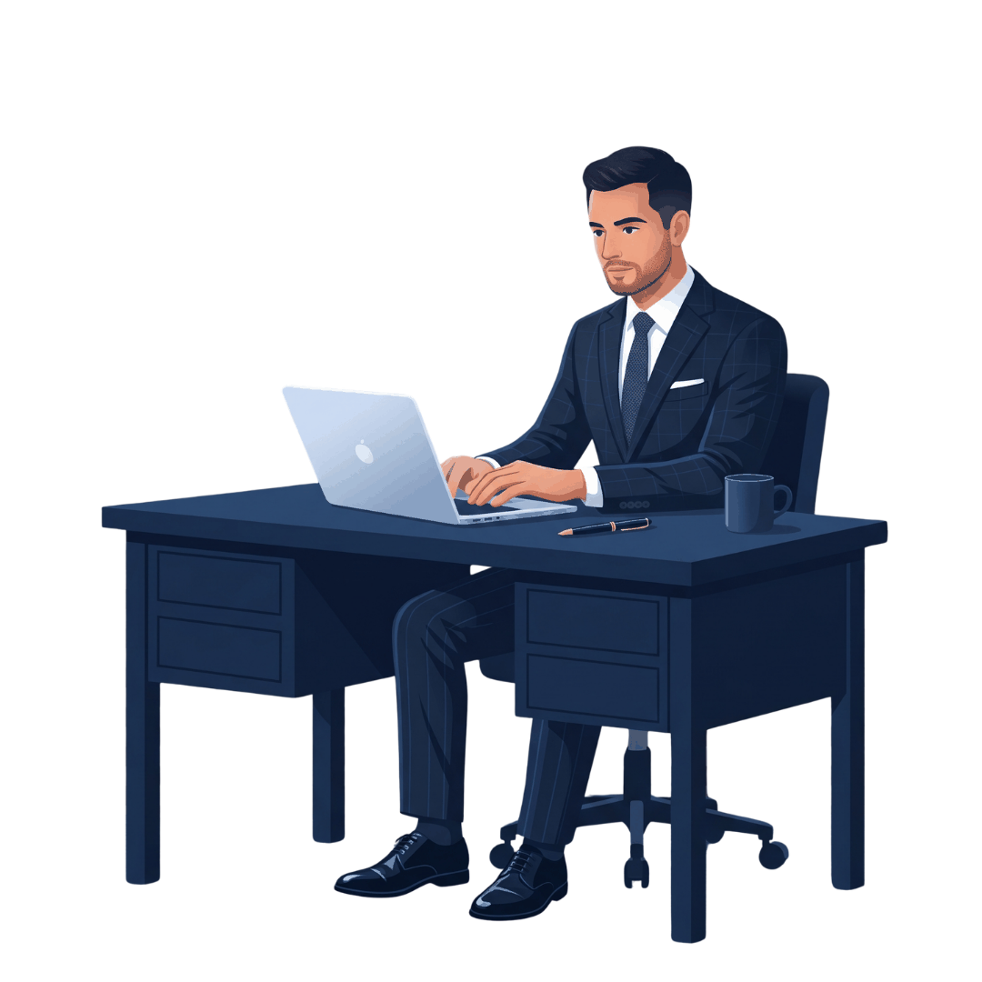 Profissional trabalhando em um laptop